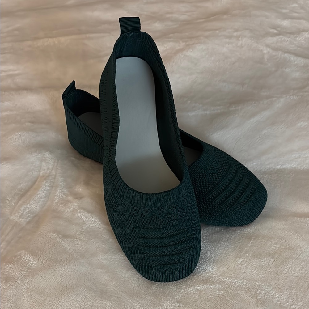 SHEIN Green Flats Slip-On Loafers